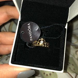 Pandora gold princess ring